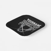 名パーソナライズされた前ホッケープレイヤースティックパックチーム ペーパープレート (傾斜あり)