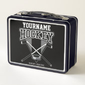 名パーソナライズされた前ホッケープレイヤースティックパックチーム メタルランチボックス (裏面)