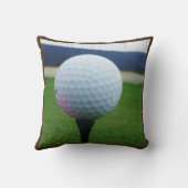 名パーソナライズされた前ホワイトゴルフボール クッション (裏面)