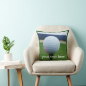 名パーソナライズされた前ホワイトゴルフボール クッション (椅子)