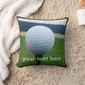 名パーソナライズされた前ホワイトゴルフボール クッション (ブランケット)