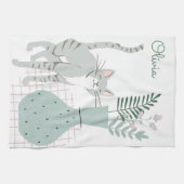 名パーソナライズされた前ママヴィンテージ花かわいい キッチンタオル (横)