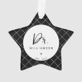 名パーソナライズされた前ミニマル医師の卒業 オーナメント (裏面)