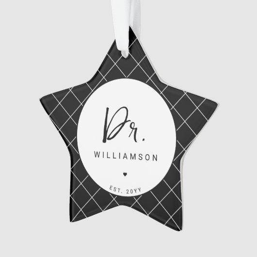 名パーソナライズされた前ミニマル医師の卒業 オーナメント (正面)