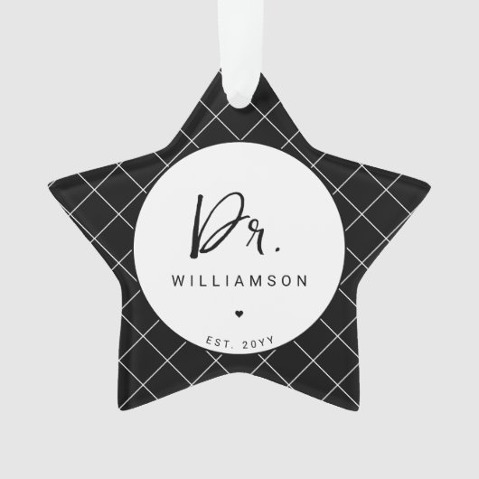 名パーソナライズされた前ミニマル医師の卒業 オーナメント (正面)