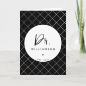 名パーソナライズされた前ミニマル医師の卒業 カード (正面)