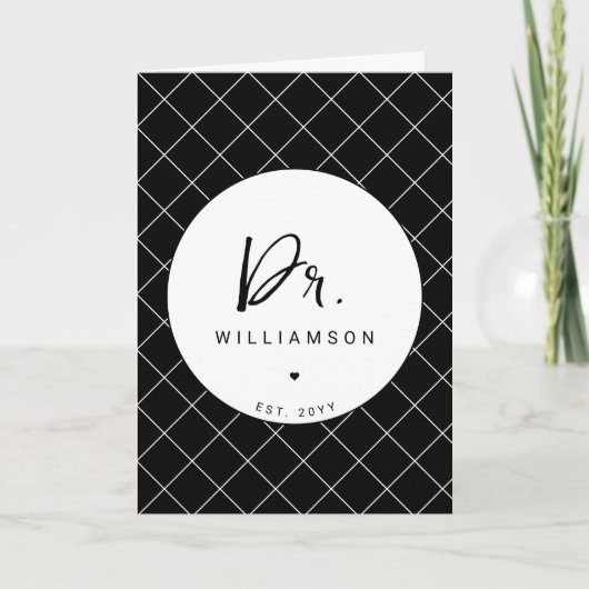 名パーソナライズされた前ミニマル医師の卒業 カード (正面)