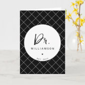 名パーソナライズされた前ミニマル医師の卒業 カード (黄色い花)