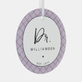 名パーソナライズされた前ミニマル医師の卒業 ガラスオーナメント (正面右)