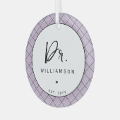 名パーソナライズされた前ミニマル医師の卒業 ガラスオーナメント (正面左)