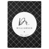 名パーソナライズされた前ミニマル医師の卒業 クリップボード (裏面)