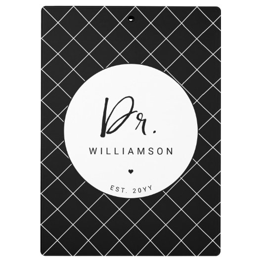 名パーソナライズされた前ミニマル医師の卒業 クリップボード (裏面)