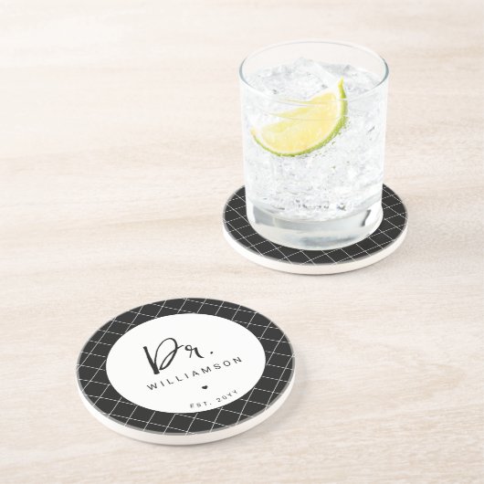 名パーソナライズされた前ミニマル医師の卒業 コースター (側面)