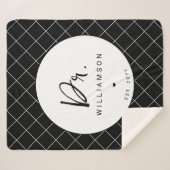 名パーソナライズされた前ミニマル医師の卒業 シェルパブランケット (正面(横))