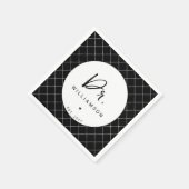 名パーソナライズされた前ミニマル医師の卒業 スタンダードカクテルナプキン (角)