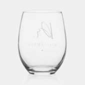 名パーソナライズされた前ミニマル医師の卒業 ステムなしワイングラス (裏面)