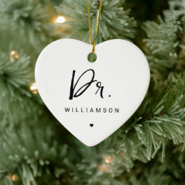 名パーソナライズされた前ミニマル医師の卒業 セラミックオーナメント