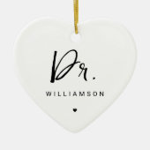 名パーソナライズされた前ミニマル医師の卒業 セラミックオーナメント (正面)