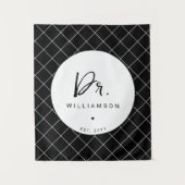 名パーソナライズされた前ミニマル医師の卒業 タペストリー (正面)