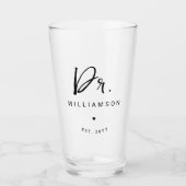 名パーソナライズされた前ミニマル医師の卒業 タンブラーグラス (正面)