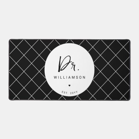 名パーソナライズされた前ミニマル医師の卒業 デスクマット (正面)