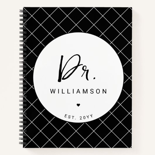 名パーソナライズされた前ミニマル医師の卒業 ノートブック (正面)