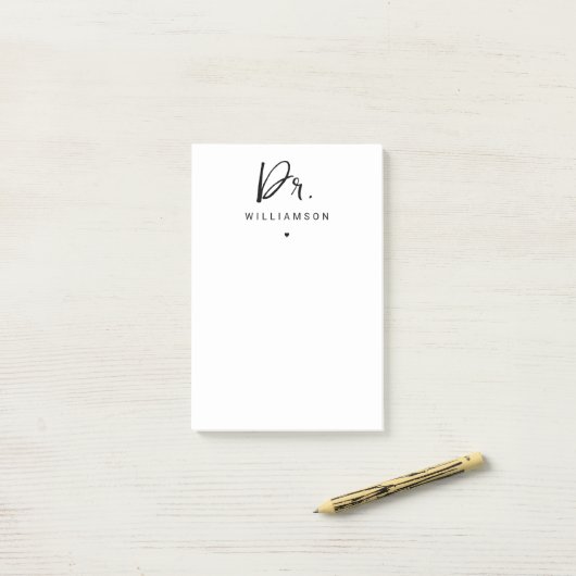 名パーソナライズされた前ミニマル医師の卒業 ポストイット (デスク上)