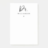 名パーソナライズされた前ミニマル医師の卒業 ポストイット (正面)