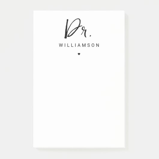 名パーソナライズされた前ミニマル医師の卒業 ポストイット (正面)