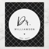 名パーソナライズされた前ミニマル医師の卒業 ワインラベル (シングルラベル)