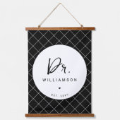 名パーソナライズされた前ミニマル医師の卒業 吊り下げ型タペストリー (正面)