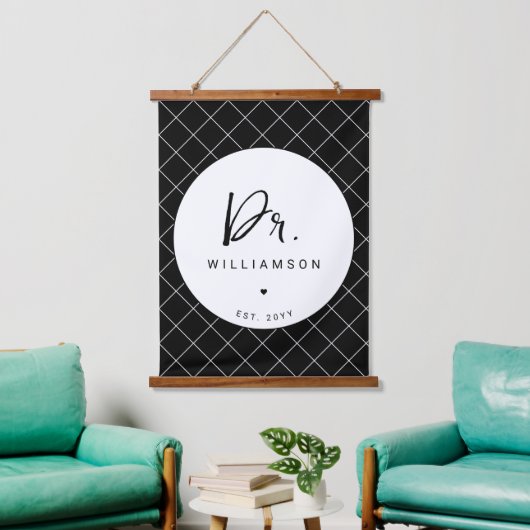 名パーソナライズされた前ミニマル医師の卒業 吊り下げ型タペストリー (リビング)