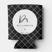 名パーソナライズされた前ミニマル医師の卒業 缶クーラー (裏面)