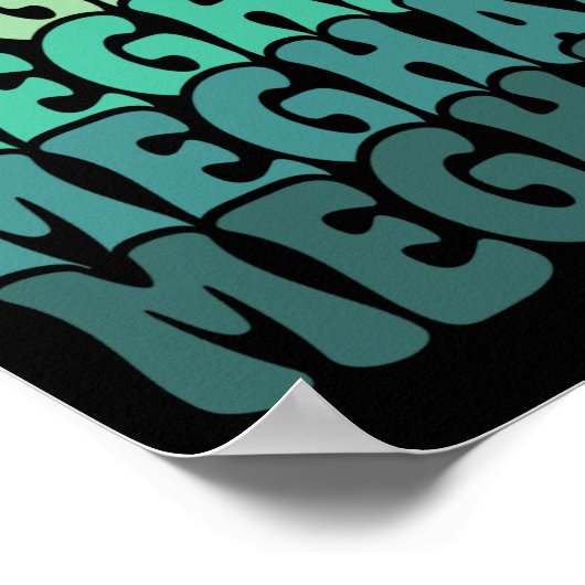 名パーソナライズされた前メガンI愛メガングルービー80 ポスター (角)