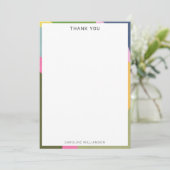 名パーソナライズされた前モダンよくはしゃぐShower サンキューカード (スタンド正面)