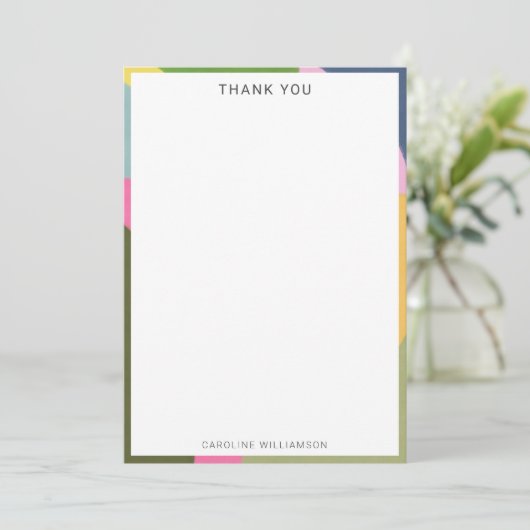 名パーソナライズされた前モダンよくはしゃぐShower サンキューカード (スタンド正面)
