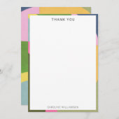 名パーソナライズされた前モダンよくはしゃぐShower サンキューカード (正面/裏面)