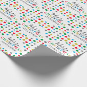 名パーソナライズされた前モダンカラフルクリスマス ラッピングペーパー (角)