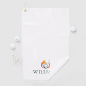 名パーソナライズされた前モダンキツネとボール ゴルフタオル (インサイチュ)