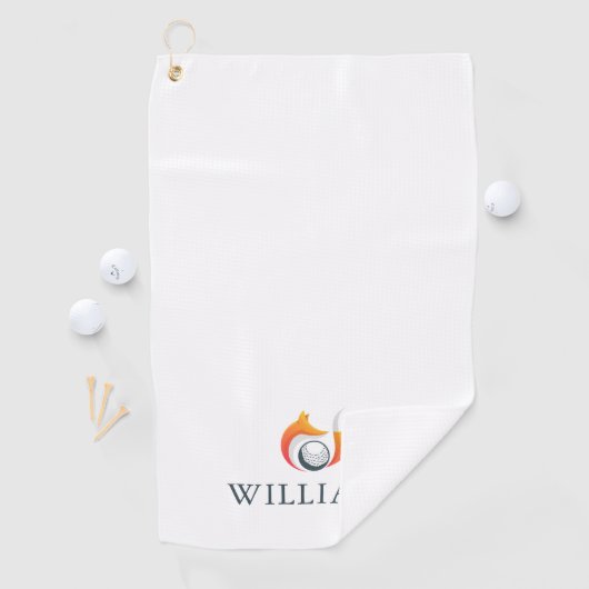 名パーソナライズされた前モダンキツネとボール ゴルフタオル (インサイチュ)