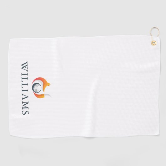 名パーソナライズされた前モダンキツネとボール ゴルフタオル (横)