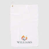 名パーソナライズされた前モダンキツネとボール ゴルフタオル (正面)