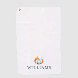 名パーソナライズされた前モダンキツネとボール ゴルフタオル