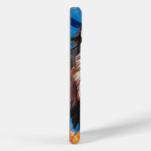 名パーソナライズされた前モダン水色ライオン Case-Mate iPhoneケース (裏面 / 右)