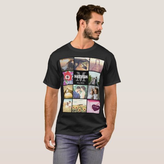 名パーソナライズされた前モノグラム Tシャツ (正面フル)