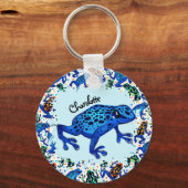 名パーソナライズされた前レインフォレストフログキーチェーン キーホルダー (正面)