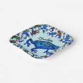 名パーソナライズされた前レインフォレストフログスクエアプレート ペーパープレート (傾斜あり)