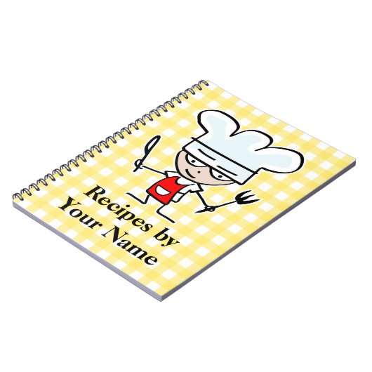 名パーソナライズされた前レシピ帳 |漫画のシェフ ノートブック (左側)
