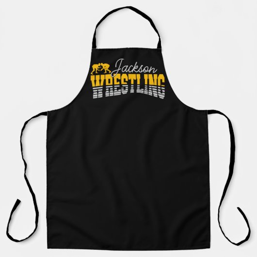 名パーソナライズされた前レスリングスクールチームレスラー エプロン (正面)