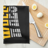 名パーソナライズされた前レスリングスクールチームレスラー キッチンタオル (四つ折り)